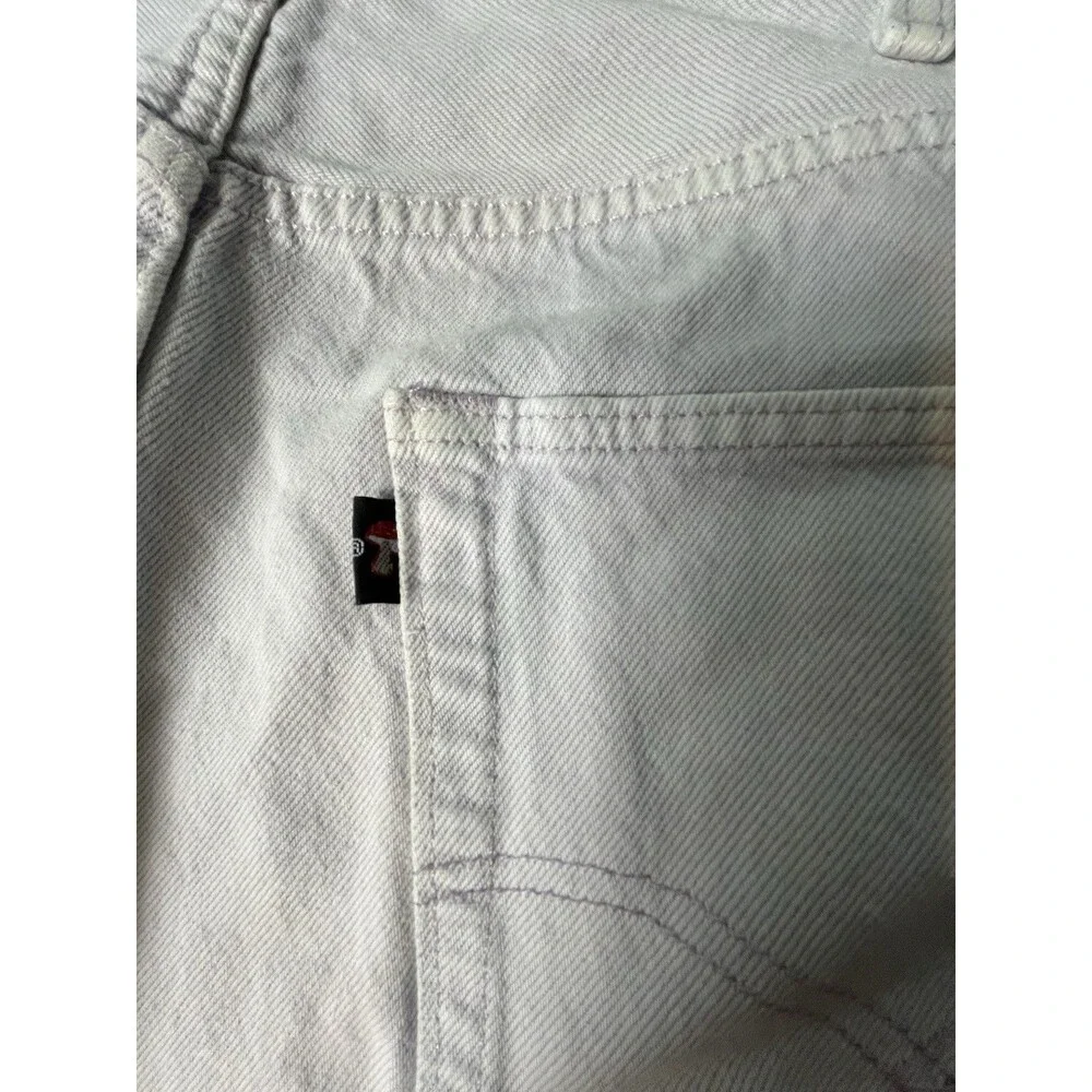 Levis 501 Premium Jean Shorts Men 42 White w/Purple Stitching Mushroom Tab Rare